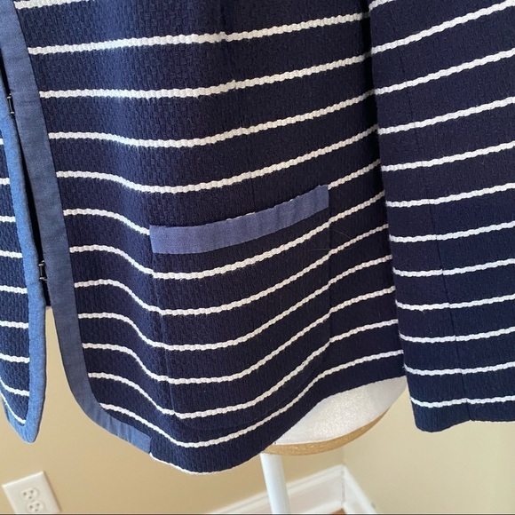 Talbots Navy and White Stripe Jacket - 14 - Picture 7 of 14